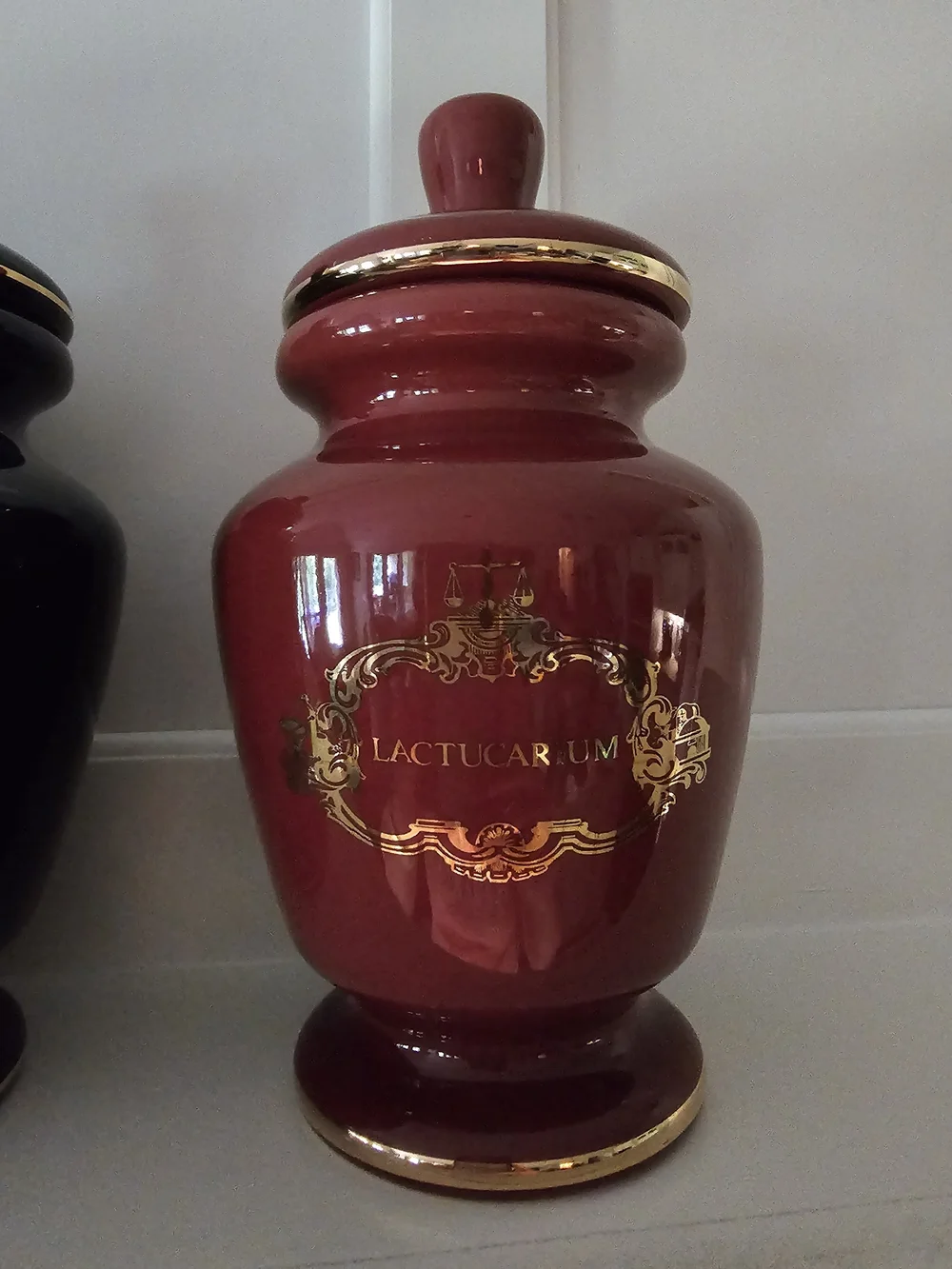 Apothecary Jar with Gold Accents